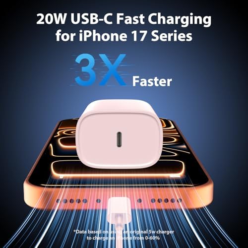 Phone 17 16 15 Charger Fast Charging Type C Chargers USB C Fast Charger Block & Phones 17 Charger Cord 10FT Long USB C Charging Cable for i.Phone 17/17 Pro/17 Pro Max/Air/Phone 16 15 Pro Max,Pink - Image 2
