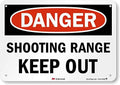 SmartSign “Danger - Shooting Range, Keep Out” Sign | 7" x 10" 3M Reflective Aluminum by SmartSign