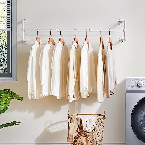 IBUYKE 50" Industrial Pipe Clothes Rack Wall Mounted, 2 Pack, TYJ002W-2 - Image 4