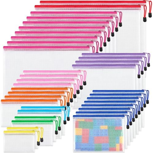 JARLINK 36 Pcs Mesh Zipper Pouch Bags, 8 Sizes Waterproof Zipper Bags by JARLINK