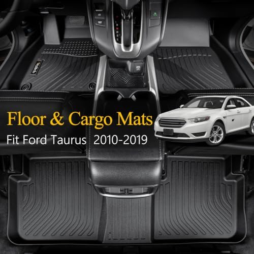 Floor Mats & Cargo Liner for Ford Taurus 2010-2019 All Weather Liners Custom Fit Ford Taurus 2010-2019 Durable Accessories - Image 2