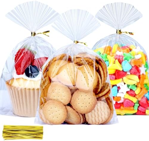 200pcs 5X7 inch Clear Cellophane Bags Gift Wrap Treat Party Favors Bags by MORIDA