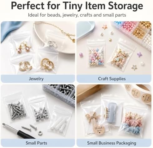 Small Plastic Bags 400 Pack, 1.5 x 2 Inch 2 Mil Thick Clear Small Baggies - Image 5