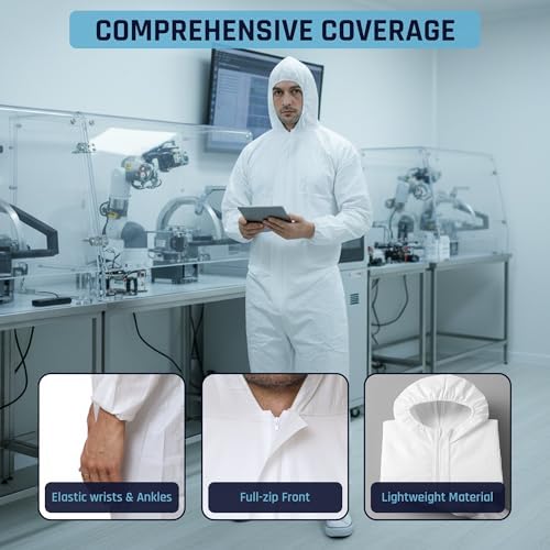Microporous Disposable Coveralls, Protective Suit with Elastic Wrists & Ankles, Optional Hood & Boots - Image 2