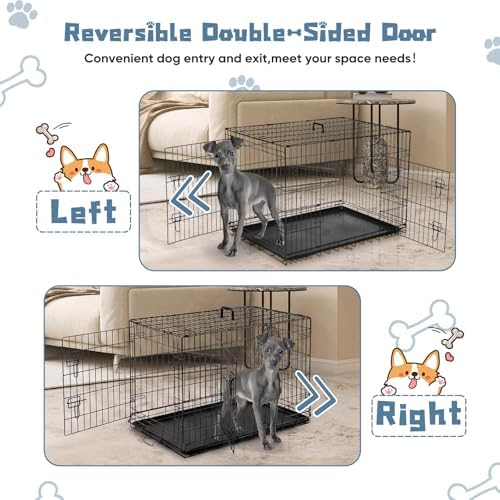 DUMOS Dog Crate 36 Inch, Foldable Small Medium Dog Cage Pet Kennel - Image 4