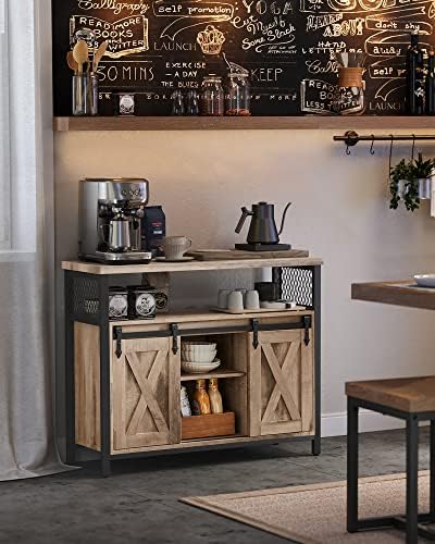 VASAGLE Buffet Cabinet, Coffee Bar with 2 Sliding Barn Doors - Image 2