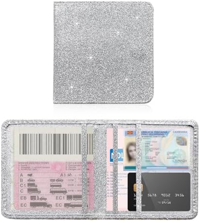 Ziciner Car Registration and Insurance Holder, Auto Card Document Glove Box Organizer with Magnetic Closure, Universal Vehicle Interior Accessories for Cars SUVs (Silver-Small) by Ziciner