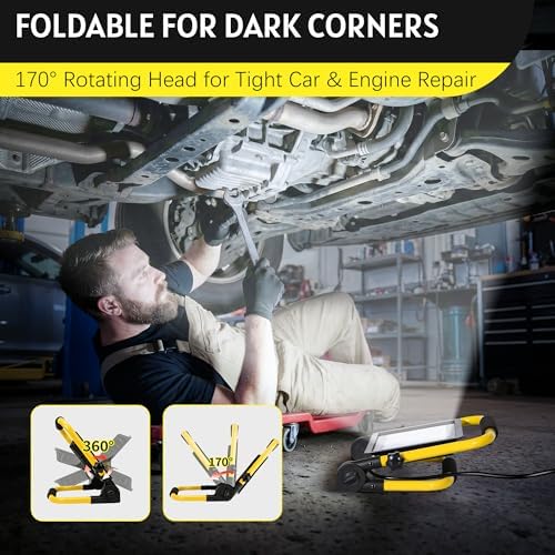 10000LM Portable LED Work Light, IP66 Waterproof for Garage - Image 4