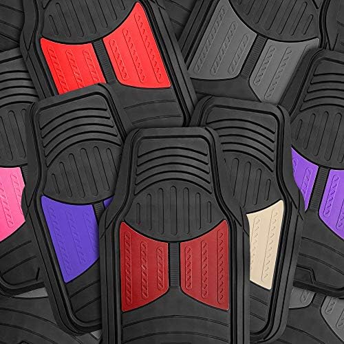 FH Group Monster Eye Full Set Rubber Floor Mats w. Trimmable Vinyl Trunk Liner/Cargo Mat Black- Fit Most Car, Truck, SUV, or Van (Red/Black) F11313- F16403 - Image 6