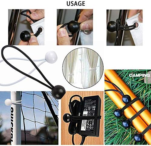 AOPRIE 30 Pcs Bungee Cords with Balls 4 inch White Ball Bungees Heavy Duty Tarp Bungee Cords Trap Weather Resistant Tie Down Strap for Camping, Tents, Cargo, Holding Wire and Hoses - Image 6