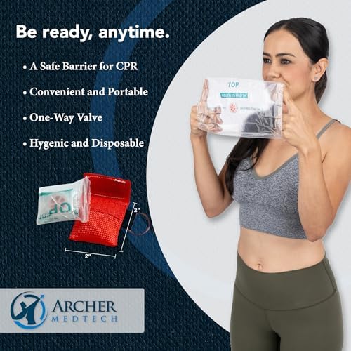 CPR Keychain Face Shields with One-Way Valve, 25 Pack - Image 3