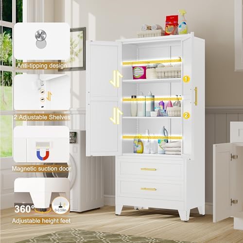 GAIOUS Steel Pantry Cabinet, 71" Metal Storage Cabinets - Image 5