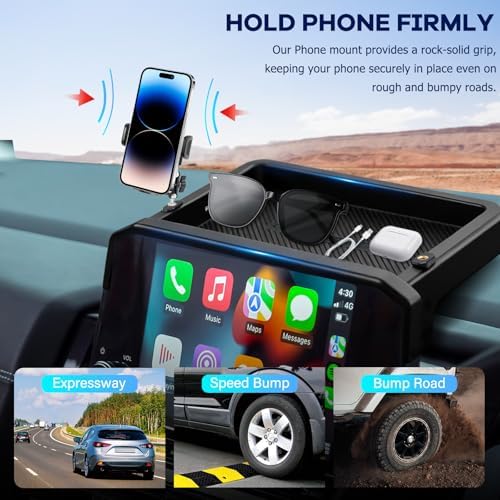 Car Phone Holder Fit for Pathfinder 2022 2023 2024 2025 w/Dash Tray Storge Box Organizer-Cell Phone Mount for Pathfinder Accessories 9 inch Touch Screen 360 Degree Rotation (Not fit 14.5 inch) - Image 6