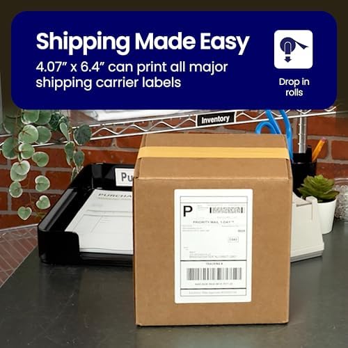 Brother Genuine DK-124712PK Die-Cut Large Shipping Labels, 4.07 in x 6.4 in (103 mm x 164 mm), White Paper Labels, 180 per Roll, 12 Rolls per Box, for use with Select Brother QL Label Printers - Image 6