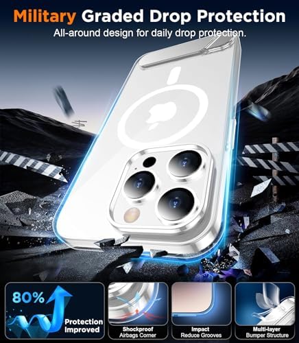 Temdan Magnetic Compatible with iPhone 14 Pro Case, [Built-in Invisible Kickstand][Compatible with MagSafe] [Military Grade Shockproof] Slim Thin Phone Case for iPhone 14 Pro 6.1" - Image 5