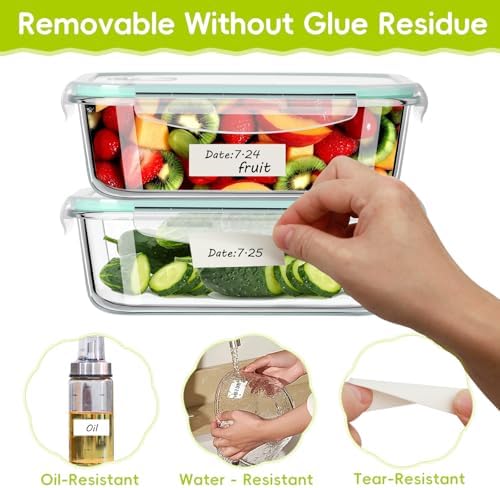 1200 Blank Removable Freezer Labels with Perforation Line for Easy Distribution and Use. Waterproof and Oil-Resistant, Suitable for Food Containers, Jars, and Kitchen Organization.(1 "x 3") - Image 2