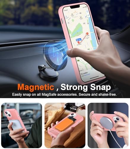 Temdan Magnetic Compatible with iPhone 14 Case/iPhone 13 Case,[Built-in Invisible Kickstand][Compatible with MagSafe][Military Grade Shockproof] Slim Translucent Matte Phone Case for iPhone 14/13 6.1" - Image 6
