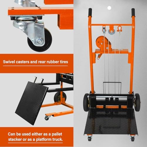 Apollo Winch Stacker, Pallet Truck Dolly 440 Lbs Capacity, 35.4" Max Lift - Image 3