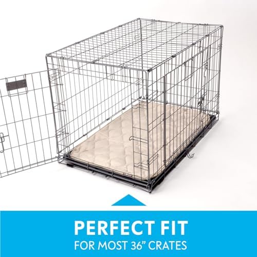 Paw Inspired Washable Padded Crate Mats for Dogs, Beige, 35x22 Inch - Image 3