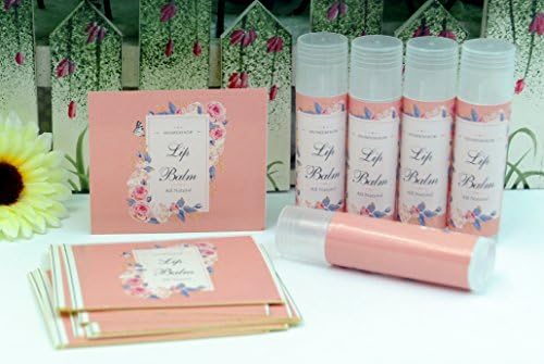 Homemade Skincare Products Adhesive Labels Stickers for Lip Balm Handcream Candle Container Tubes 20pcs (Lip Balm - Coral Floral) by ZZYBIA