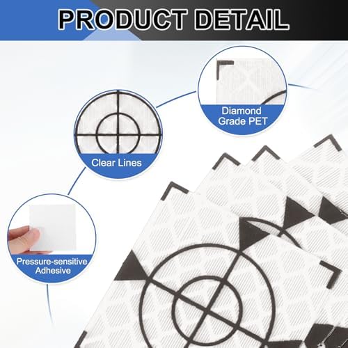 PATIKIL Survey Reflector Target Self-Adhesive Reflective Sheet Surveying Target Mark Tape, Suit for Ship Inspection - Image 3