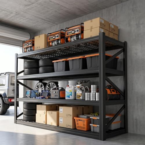 4-Tier Heavy Duty Garage Shelving, 8,000 lbs Capacity Adjustable Metal Storage Shelving Unit for Garage, Basement, Warehouse & Workshop, 71" W x 24" D x 71" H - Image 2