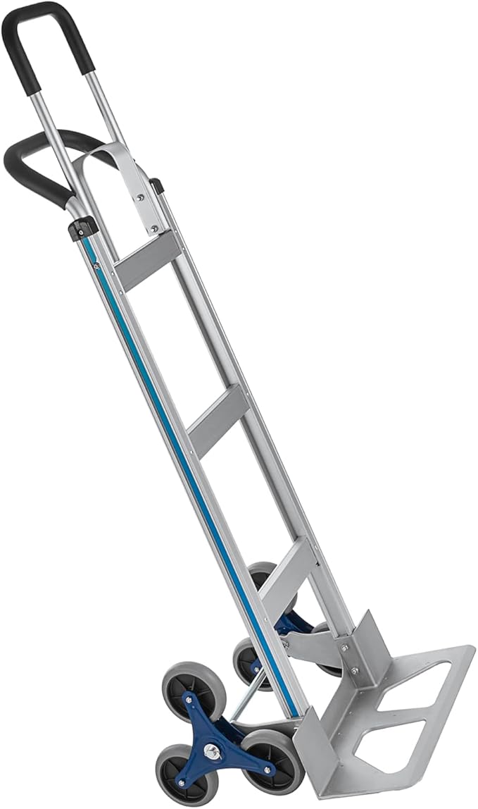 2 in 1 Aluminum Hand Truck 650 lb Capacity, Heavy Duty Stair Climbing Cart by Topdeep
