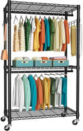 FUTASSI P1 Heavy Duty Garment Rack, Rolling Closet Organizer with Wheels by FUTASSI