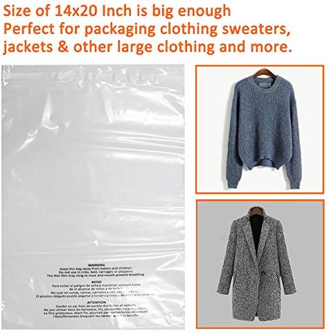 200 Count 14x20 Inch Self Seal Clear Poly Bags - Image 4