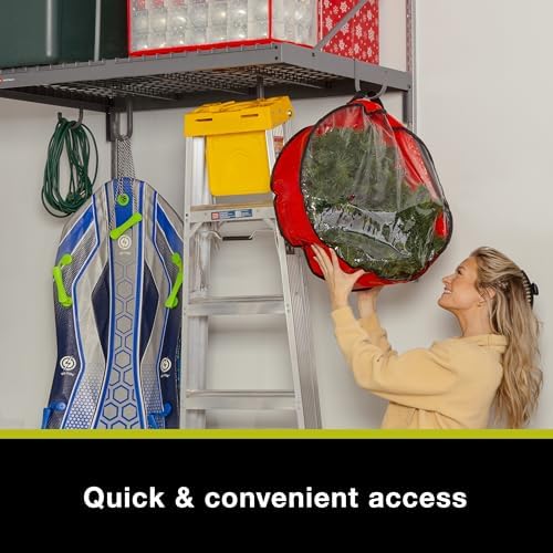 Rubbermaid FastTrack Overhead Garage Storage System Single Platform, Garage Organization Storage Cabinets, Garage Cabinet, Garage Wall Organizer, 3FT x 4FT - Image 6