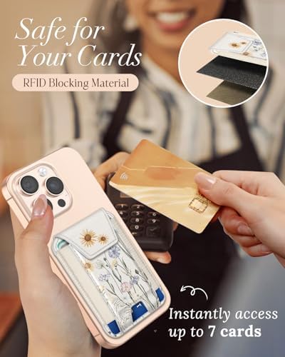 Shorogyt Compatible with Magsafe Wallet with Flap Cover, Watercolor - Image 4