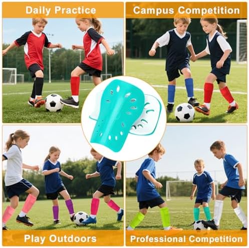 2 Pairs Shin Guards Soccer for Kids,Shin Pads Extra Lightweight Breathable Slide in Shin Guard for Football Training Match Outdoor Activities Protective Slip-in Shin Guards for Boys Girls - Image 6