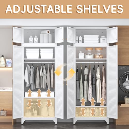 Steeloong 86"Armoire Wardrobe Close,Metal Wardrobe Cabinet with Hanging Rod - Image 6