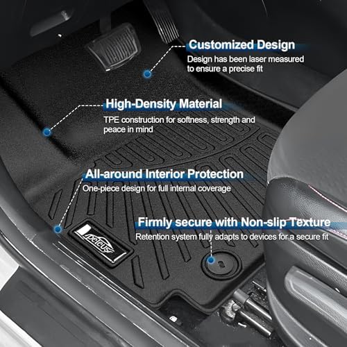 Peleus Floor Mats for KIA Soul 2020-2025 2026 (Fits Upper Floor of The Trunk,Without Subwoofer),TPE All Weather Protection 2 Rows Car Floor Liners with Cargo Liner KIA Soul Trunk Mat+Floor Mats - Image 2