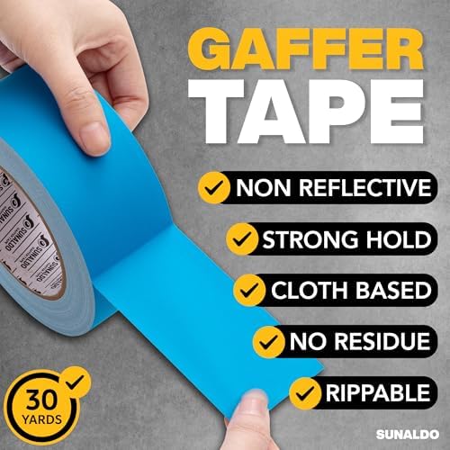 Gaffers Tape (2" x30 Yards) Heavy Duty, Easy Rip | Light Blue - Image 3