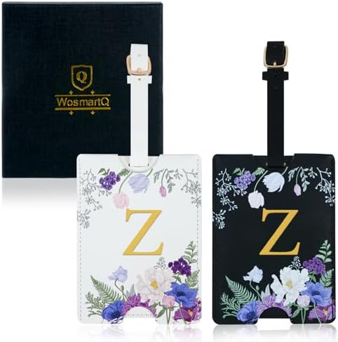 2 Pack PU Leather Privacy Luggage Tags, Double-Layer Hidden ID by Unknown