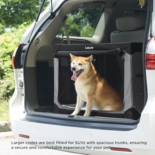 Lesure Today Show Soft Collapsible Dog Crates for Large Dogs, 36in Black - Image 6