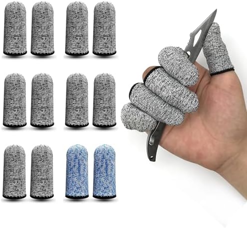12 PCS Cut Resistant Finger Cots Protector Finger Sleeve Protectors Reusable Finger Guards Finger Covers Protection Cots for Kitchen,Work, Sculpture, Anti-Slip, Reusable,Gloves Life Extender - Image 5