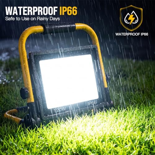 14500LM LED Work Light, 120W Portable Work Light, IP66 Waterproof - Image 4