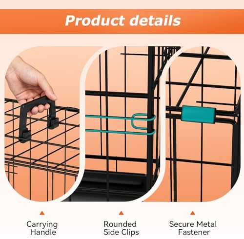 FDW | 18" Foldable Metal Dog Crate | Black | Cage for Small Dogs - Image 6
