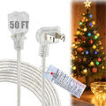 50FT Extension Cord, Clear,Thin,Flat Plug Extension Cord Indoor/Outdoor, 2 Prong, ETL-Certified, for Christmas Lights,Holiday String Lights,Christmas Decorations by Yeatel