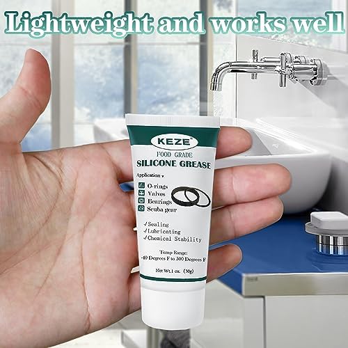 KEZE Silicone Grease Waterproof Food Grade Silicone Sealant Lubricant for Plumbers Valve Faucet O Rings 1 oz 3-Pack - Image 6