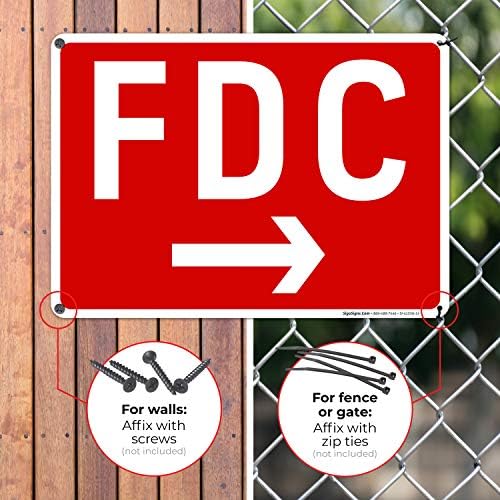 FDC Right Arrow Sign, Red Background, - Image 3