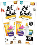 Bottle Labels, Write-On Name, Self-Laminating, Waterproof, Baby Bottle Label for Daycare, Made in The USA (Animal Friends Set of 2) by LilLabels