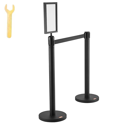 VEVOR Crowd Control Stanchions, Carbon Steel Baking Painted Stanchion Queue Post - Image 9