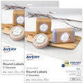 Avery® Printable Round Labels, Sure Feed® Technology, Glossy White Labels, 2" Diameter, Permanent Adhesive, Laser/Inkjet, 120 Per Pack for 240 Total (2-Pack of 22807) by Avery