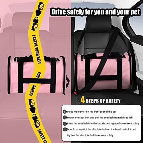 top tasta cat Carrier Large Dog Cat Carriers Puppies up to 30Lbs, Big Dog Carrier Soft Sided, Collapsible Travel Puppy Carrier (X-Large, Pink) - Image 5