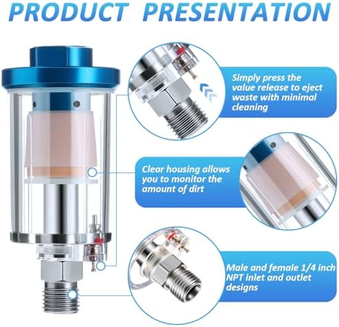 Mudder 10 Pcs Air Compressor Filter, 1/4 Inch Npt Air Oil Water Separator - Image 3