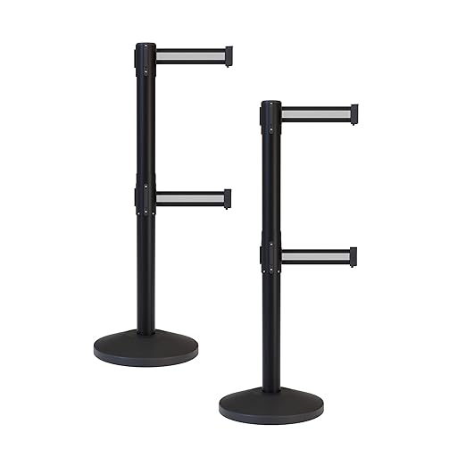 Crowd Control Warehouse CCW Series RBB-100D Set of 2 Stanchion Retractable Belt by Crowd+Control+Warehouse