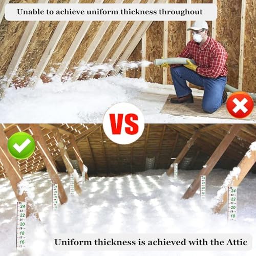 Attic Measuring Rulers - Attic Insulation R-Value Ruler,Thick Card Stock,25 inches,for Ceiling Insulators Insulation (200 per Pack) - Image 4